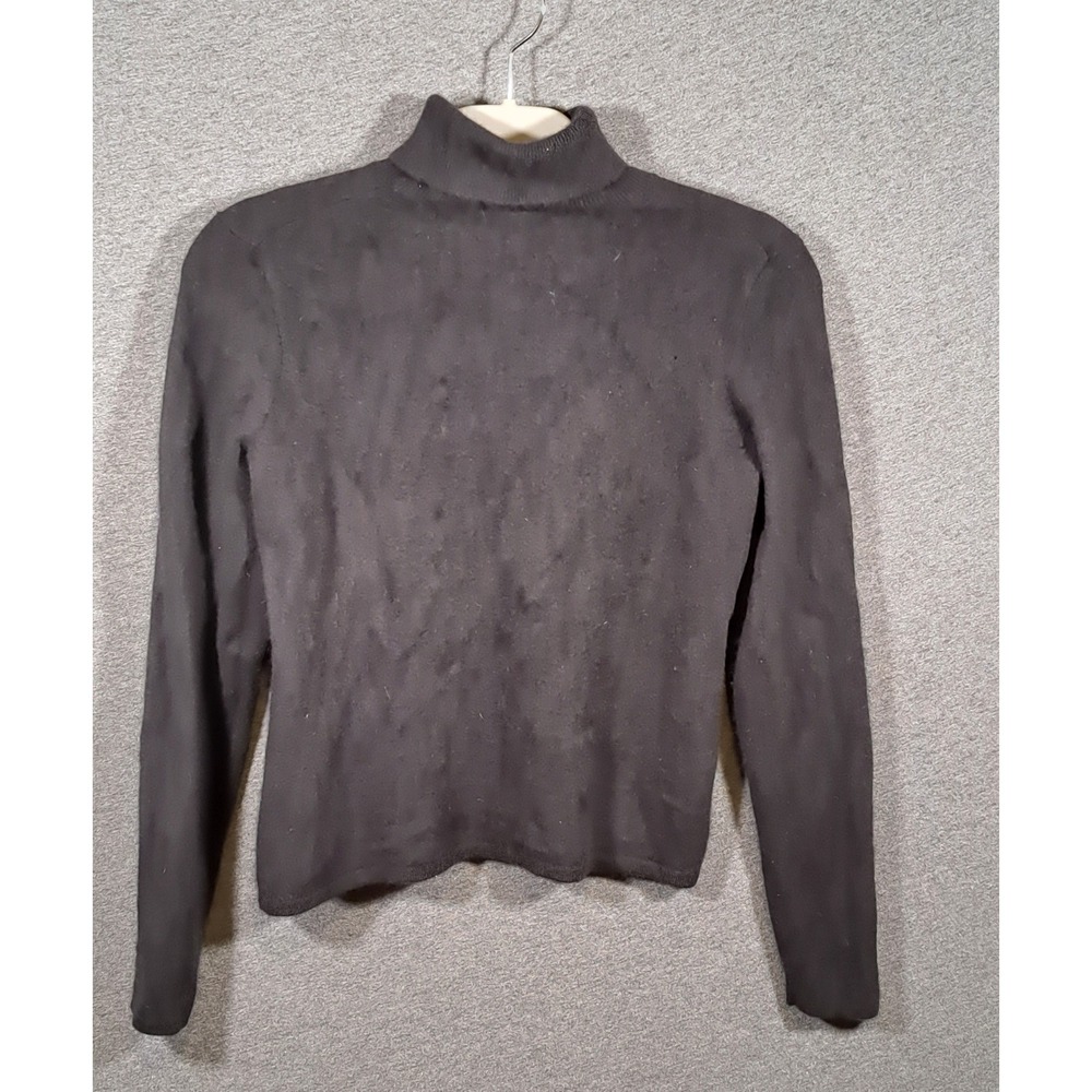 Saks Fifth Avenue Cashmere Collection Black Turtleneck Sweater Womens Medium